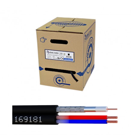 Dévidoir 200 m câble vidéo PAL/HD + alim – PVC Ø 4,5 mm, Cu Ø 0,61 mm