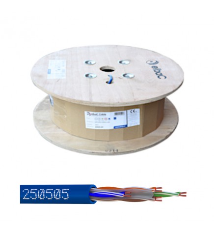 Bobine 500 m câble réseau U/UTP Cat6 LSZH – Ø 6 mm, Cu Ø 0,51 mm