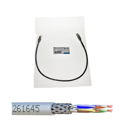 Cordon S/FTP Cat6A 0,5 m – LSZH Ø 6 mm gris