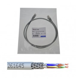 Cordon S/FTP Cat6A 1 m – LSZH Ø 6 mm gris