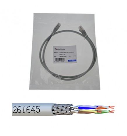 Cordon S/FTP Cat6A 1 m – LSZH Ø 6 mm gris
