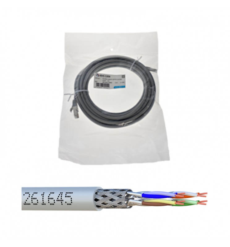 Cordon S/FTP Cat6A 5 m – LSZH Ø 6 mm gris