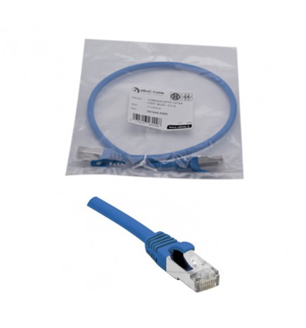 Cordon S/FTP Cat6A 0,5 m – LSZH Ø 6 mm bleu