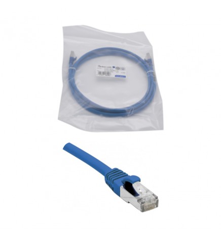 Cordon S/FTP Cat6A 2 m – LSZH Ø 6 mm bleu