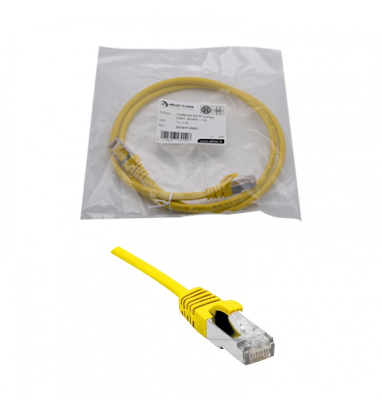 Cordon S/FTP Cat6A 1 m – LSZH Ø 6 mm jaune Cordon S/FTP Cat6A 1 m – LSZH Ø 6 mm jaune