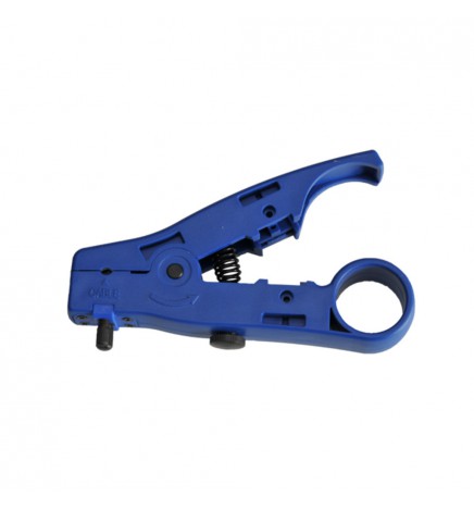Pince dénudeuse coaxiale 2 lames – Ø 6–7 mm, bleue