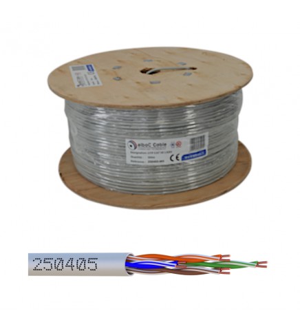 Bobine 500 m câble réseau UTP Cat5E LSZH - Ø 5,2 mm, Cu AWG24 Ø 0.5 mm