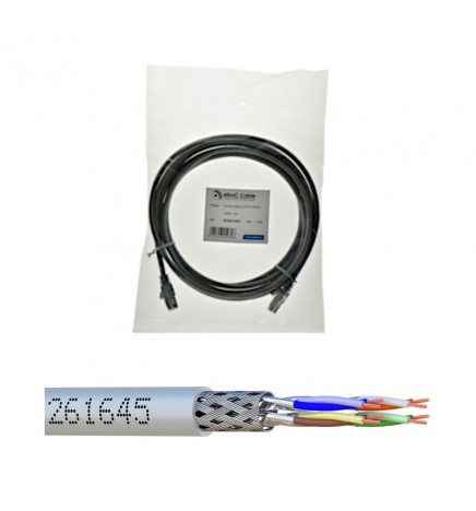 Cordon S/FTP Cat6A 3 m – LSZH Ø 6 mm gris