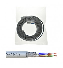 Cordon S/FTP Cat6A 15 m – LSZH Ø 6 mm gris