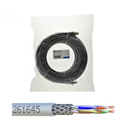 Cordon S/FTP Cat6A 20 m – LSZH Ø 6 mm gris