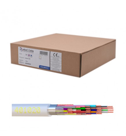 Boîte 100 m câble alarme 20 conducteurs – PVC Ø 6,6 mm, Cu Ø 0,6 mm