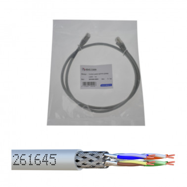 Cordon S/FTP CAT6A PATCH LSZH Gris 1M