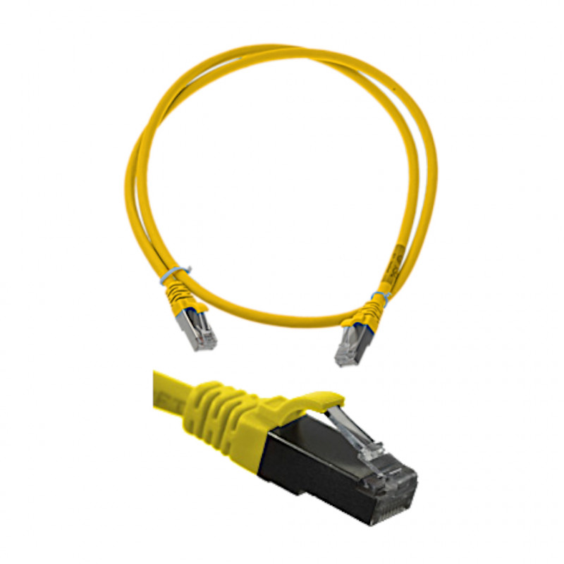 Cordon S/FTP CAT6A PATCH LSZH Jaune 0.5M